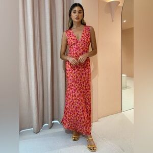 Ownley Tulip Midi Dress, Red Floral